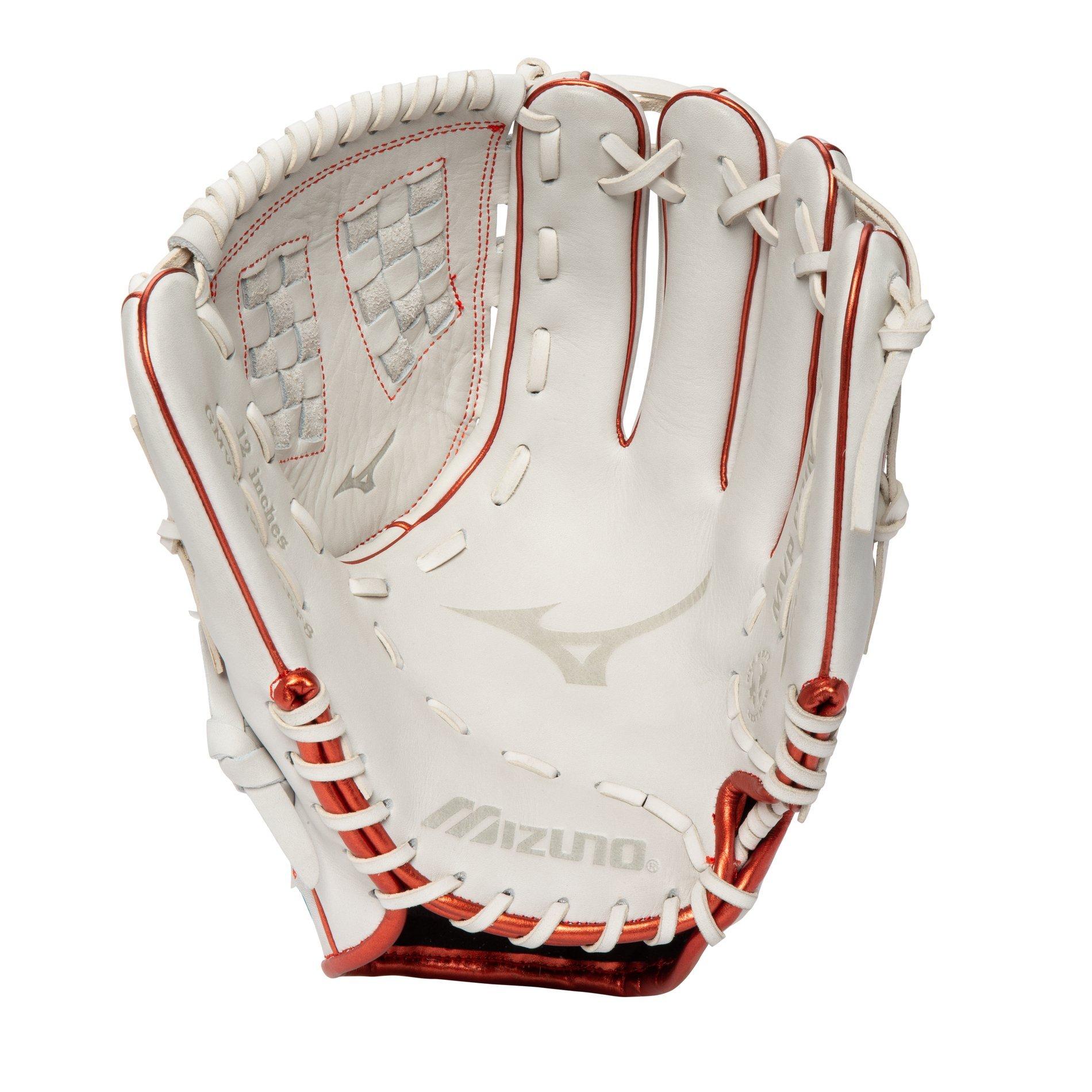 12.0-Inch Mizuno MVP Prime Lefty Leather SE baseball SOFTBALL Glove White Red